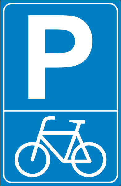 Parkplatzschild P Blau nur für Fahrräder
